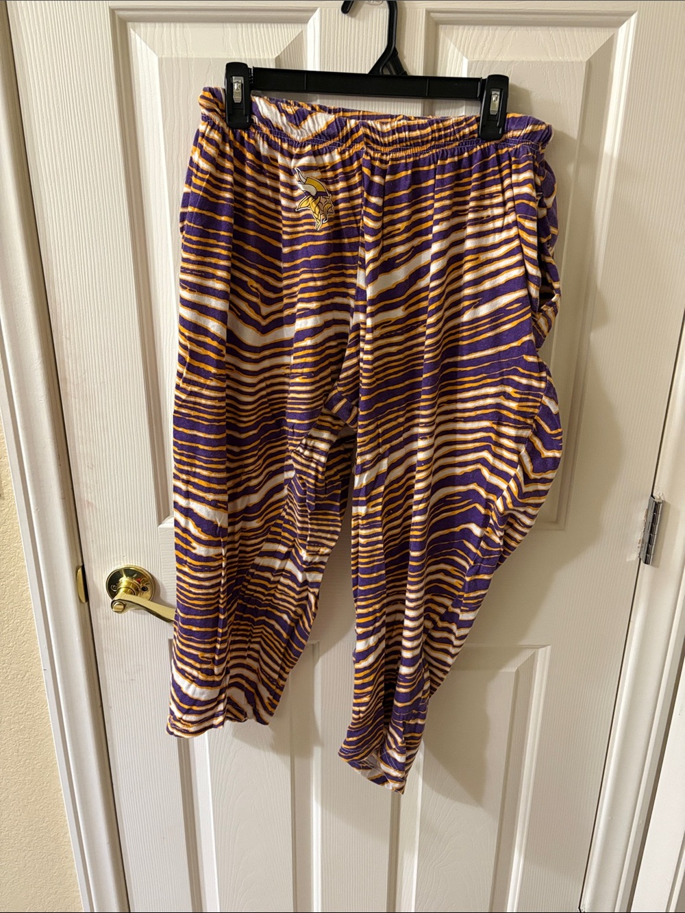 Vikings Purple & Gold Zebra-Print Jogger Pants